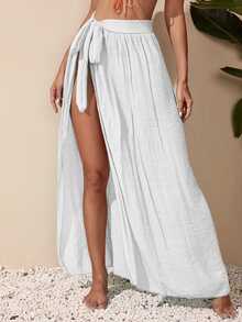 Breezaya Knot Waist Cover Up Skirt,Summer Beach - White - View 7