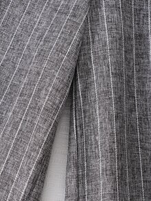 Tween Girls Striped Suit Set,Sleeveless Blazer Vest Belt Wide Leg Pants, Wedding Family School Outfits, Casual Western Cute 80s Grey Summer - Grey - View 9