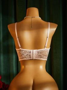 SpicyHot 1pc Women's Sexy Lace Bralette - Pink - View 7