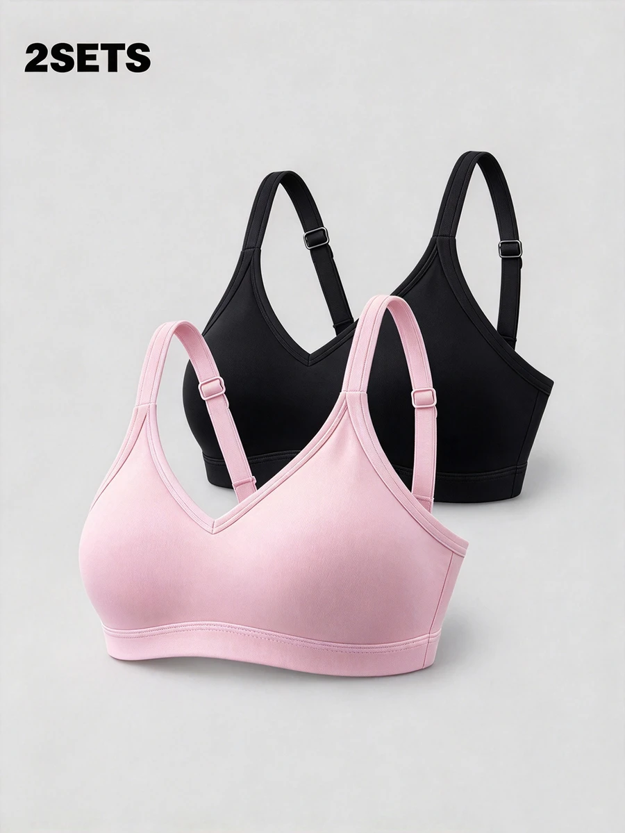 SHEIN Velisys 2PCS Women Sports Bras - Multicolor - View 1