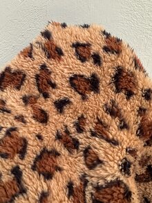 SHEIN EZwear Women's Leopard Print Casual Versatile Daily Wear Hooded Jacket Everyday Tan Fall - Multicolor - View 11