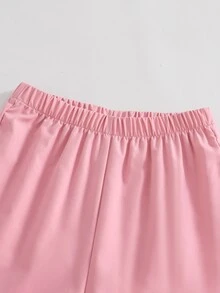 SHEIN 2件組女童可愛奶牛女孩韓風校園秋季3D花朵蝴蝶刺繡領襯衫，針織披肩，粉色白色生日節日款 - 粉色 - 查看 8