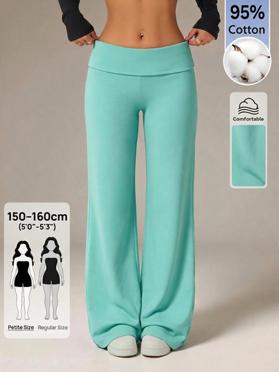 Vivamere Pantalones largos de unicolor casuales y versátiles para uso diario de mujer
