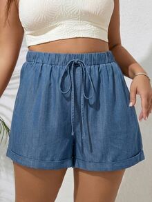 SHEIN VCAY กางเกงขาสั้นพลัสไซส์ - มัลติคัลเลอร์ - ดู 7