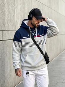 KRYTIVO Men's Street Fashion Hoodie, Autumn/Winter Comfortable Pullover Sweatshirt, Men's Fashion Outfit - Multicolor - View 4
