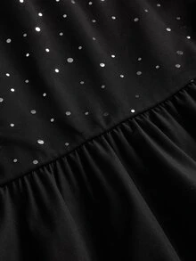 SHEIN Tween Girl Black Mini Black Dresses Homecoming Dress Fall Style US Fall Style Fall Outfits - Black - View 5