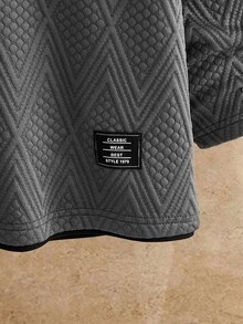HIMLAND 2pcs Men's Knit Slim Fit Crew Neck Long Sleeve T-Shirt And Elastic Waist Pants Set, Autumn/Winter Halloween Christmas Winter Party Autumn - Grey - View 9