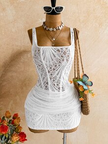 Soleia Sexy Backless Bodycon Mini Dress With Strapless Design, Perfect For Adult, Summer Fashion, Bodycon - White - View 7