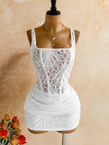Soleia Sexy Backless Bodycon Mini Dress With Strapless Design, Perfect For Adult, Summer Fashion, Bodycon - White - View 5