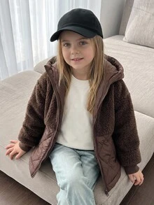DAZY Young Girls Winter Casual Versatile Hooded Jacket Fall - Brown - View 7