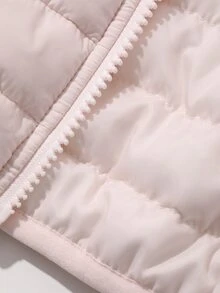Hapijoa Young Girl) Hooded Thick Quilted Basic Long Sleeve Padded Coat, Autumn/Winter - Baby Pink - View 7
