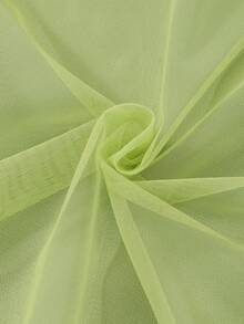 Elegant Fashion Ruffled Pearl Decor Mesh Girls Dress - Green - View 8