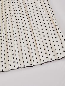 SHEIN Teen Girls Polka Dot Pleated Jumpsuit, Leisure, Flared, Elegant, Wide, Ruched, Leggings, Gym, Yoga, Casual, Y2K - Apricot - View 8