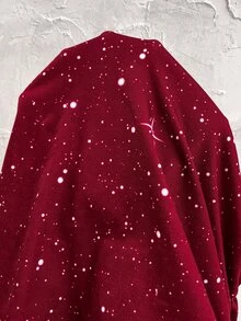 SHEIN Maternity Elegant Shiny High Neck Fitted T-Shirt For Autumn/Winter Fall New Year Clothes Christmas Outfit Festival Outfits For Women - Red - View 7