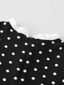 SHEIN Tween Girl White Lace Homecoming Dress Girls Clothes 8 To 12 Years Halloween Outfit Fall Style - Black - View 10