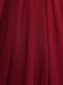 Christmas Party Dress Wedding Dinner Flower Girl Dress For Girls, 3D Floral Patchwork A-Line - Burgundy - View 6