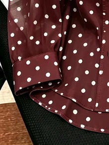 Resyla Blus Lengan Panjang Motif Polkadot untuk Wanita - MultiWarna - View 3