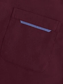 Manfinity Mode Manfinity Casual Cool Men's Casual Long-Sleeve Shirt, Suitable For Formal Occasions And Celebrations, Old Money - Burgundy - View 6