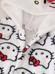 HELLO KITTY AND FRIENDS | SHEIN 新生兒卡通圖案連帽可愛家居服 - 白色 - 查看 7