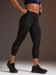 Powerista 2件組女款運動緊身褲 春秋款 黑白配色 瑜伽健身運動 普拉提 七分褲 高腰 透氣 日常外出穿搭 - 黑與白 - 查看 4