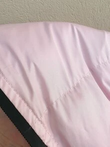 SHEIN EZwear 女款素色休閒百搭冬季連帽鋪棉外套 - 粉色 - 查看 10
