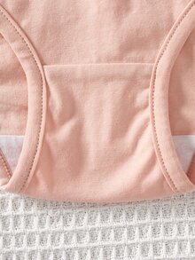 SHEIN Set Of 4 Cute And Comfortable Triangle Shorts For Tween Girls, With Heart, Letter And Stripe Pattern, Knitted, Breathable And Antibacterial - Multicolor - View 7