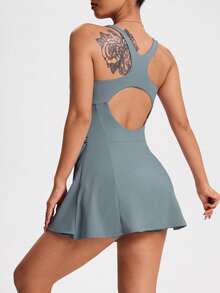 CourtClass CourtClass Women's Solid Color Casual Minimalist Daily Travel Sports Dress - Foam Green - View 7