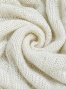 SHEIN LUNE Cardigan Rajut Lengan Panjang Model Bahu Longgar Warna Polos untuk Wanita - Aprikot - View 5