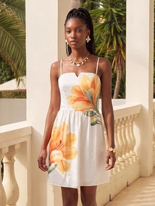 CAJUNI New Year's Maxi-Floral Short Dress - Multicolor - View 5