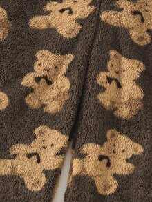 Boys' Casual Cute Bear Plush Jumpsuit - Coffee Brown - View 6