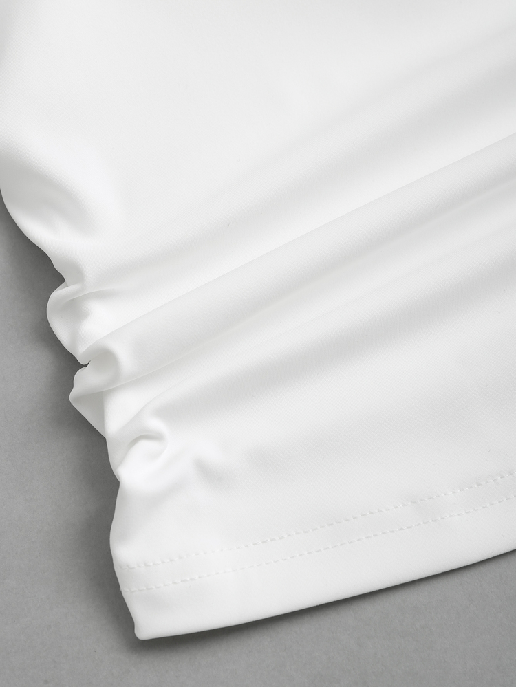Sweetra 1 pieza Camiseta de tirantes acolchada y plisada versátil, de unicolor - Blanco - Añade 5