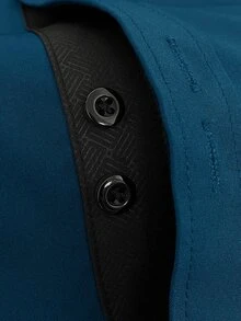 Calvornis Manfinity Mode Men's Long-Sleeve Business Casual Shirt , Premium Embossed Design, Formal, Old Money - Teal Blue - View 4