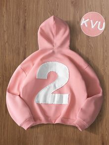 TOKVUE 男士數位圖案休閒日常穿著連帽衫 - 粉色 - 查看 5
