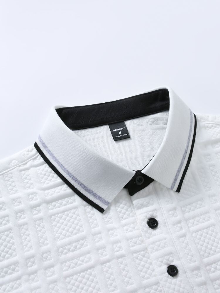 EGENSIO Men's Casual Commuter Patch-Up Half Placket Polo Shirt Polo Shirt For Men - White - View 6