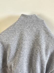 SHEIN EZwear Zip Up Raglan Sleeve Drawstring Sweatshirt,Long Sleeve Tops In Fall/ Back-To-School School Light Grey Casual Everyday Travel - Light Grey - View 7
