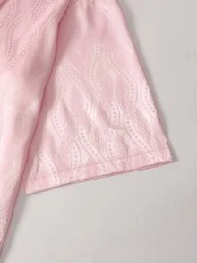 Manfinity RSRT 男士短袖開襟和服襯衫與短褲緞面套裝 - 粉色 - 查看 4