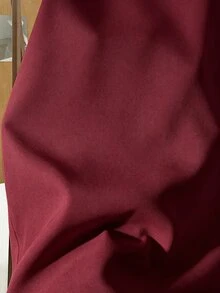 GlowEve 女款梭織純色彼得潘領長袖襯衫 秋季疊穿上衣 聖誕 辦公室 早午餐 波爾多紅 法式優雅 - 酒紅色 - 查看 8