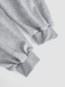 ROMWE Minimalist Sexy Versatile Casual Y2K Vintage 2 Pieces Long Sleeve Tube Top Sweatshirt For Women - Light Grey - View 6