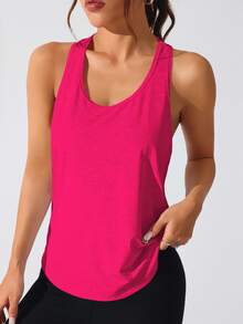 Easithlete Easithlete 2PCS Women's Minimalist Athleisure Athletic Sports Racerback Tank Top Gym Hot Pink Light Pink Summer - Multicolor - View 5