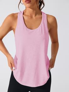 Easithlete Easithlete 2PCS Women's Minimalist Athleisure Athletic Sports Racerback Tank Top Gym Hot Pink Light Pink Summer - Multicolor - View 6