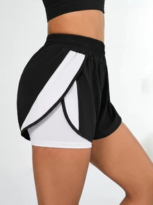 Easithlete Easithlete Women's Summer Casual Sports Patchwork Pocket Contrast Color Shorts - Multicolor - View 7