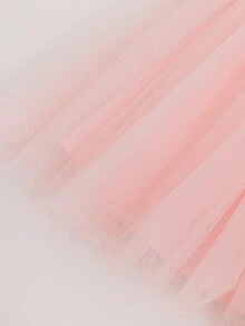 Glamorique Kids Glamorique Young Girl Girls' Pink Elegant Mesh 3D Rose Princess Dress, Flowy Shoulder Tie Tulle Party Birthday Ball Gown Formal Evening Dress For 4-7 Years - Pink - View 4