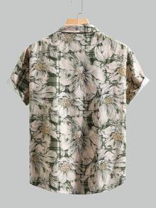 Manfinity RSRT Men's Floral Print Single-Breasted Casual Short Sleeve Shirt, Holiday - Multicolor - View 2