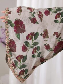 Al Najma 大尺碼女款刺繡灰色花卉印花保守型Ninang夏威夷阿拉伯傳統長洋裝，洗禮賓客、泰國度假、秋季婚禮適用 - 彩色 - 查看 8