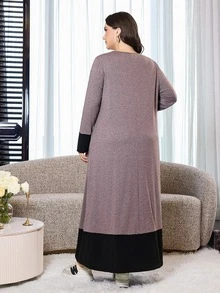 Al Najma Plus Size Women's Colorblock Pleated Casual Party Arabian ...