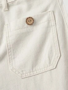 Selenza Plus Size Women's Pocket Design Wide Leg Loose Casual Modest Denim Jeans Formal Club White Summer - Beige - View 5