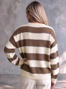 Trelyra Women's Colorblock Casual Versatile Daily Wear Long Sleeve Sweater - Multicolor - View 2