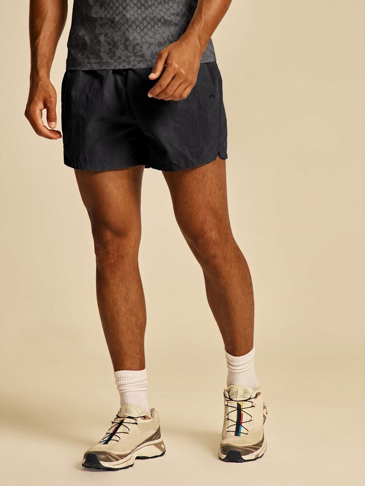 Musero Sport Lighweight Poly Gym Short Back Zipper Pocket Spring Summer Essentials Gymwear Athletic Gym - Dark Grey - View 3