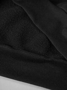 STYNVO Men's Letter Pattern Zip-Up Casual Daily Hoodie - Black - View 4