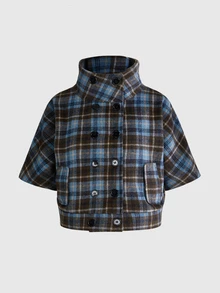 Sweetness Women's Autumn/Winter Vintage Plaid Tweed Jacket With Attached Sleeves - Multicolor - View 1